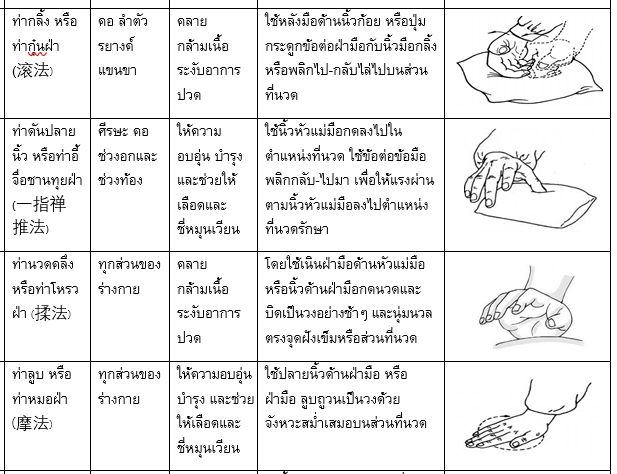 ท่านวดทุยหนาพื้นฐาน 24 ท่า