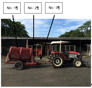 เครื่องทำความสะอาดมันสำปะหลังแบบติดท้ายรถแทรคเตอร์ขนาดเล็ก