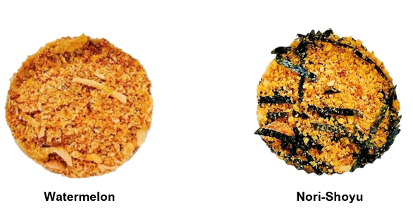 Appearance of the prototype of rice seasoning (Furikake) product from vacuum-fried vegetable and fruit processing residues