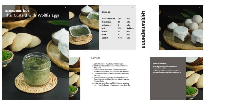 Figure 3   Manual for making dried Wolffia Thai custard dessert